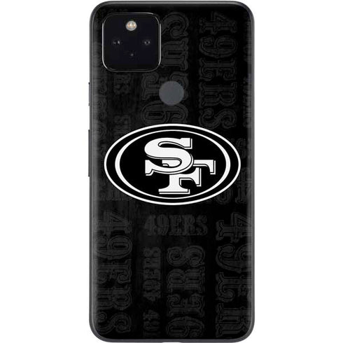 NFL San Franciso 49ers Black & White Google Pixel 5a Skin